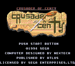 Crusader of Centy Title Screen